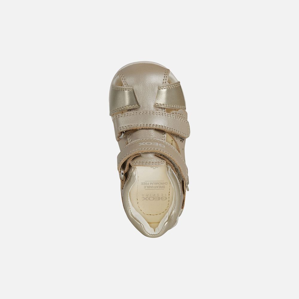 Geox Sandals Beige/Gold Kaytan Girl - Geox Baby Shoes - XMHTDC462